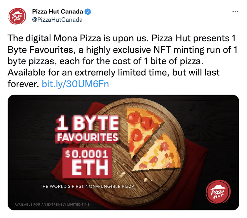 Pizza Hut ứng dụng NFT trong chiến dịch tiếp thị kỹ thuật số