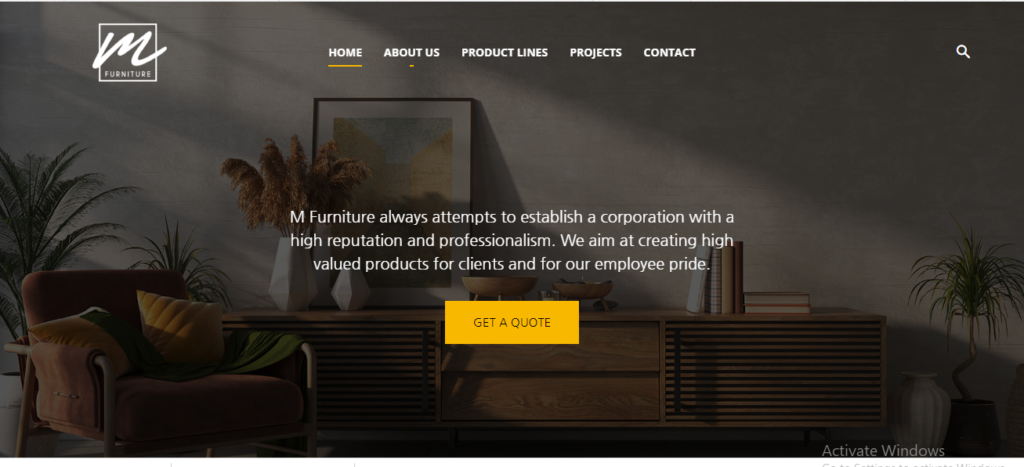 Thiết kế website M Furniture chuẩn tập đoàn nội thất 